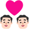 Couple with Heart- Man- Man- Light Skin Tone emoji on Microsoft